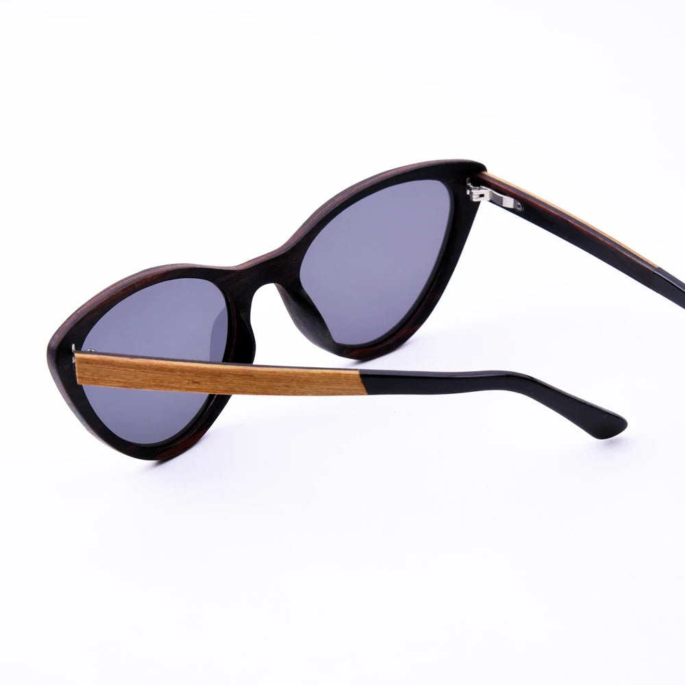 Cat Eye Classic Real Wood Sun Glasses