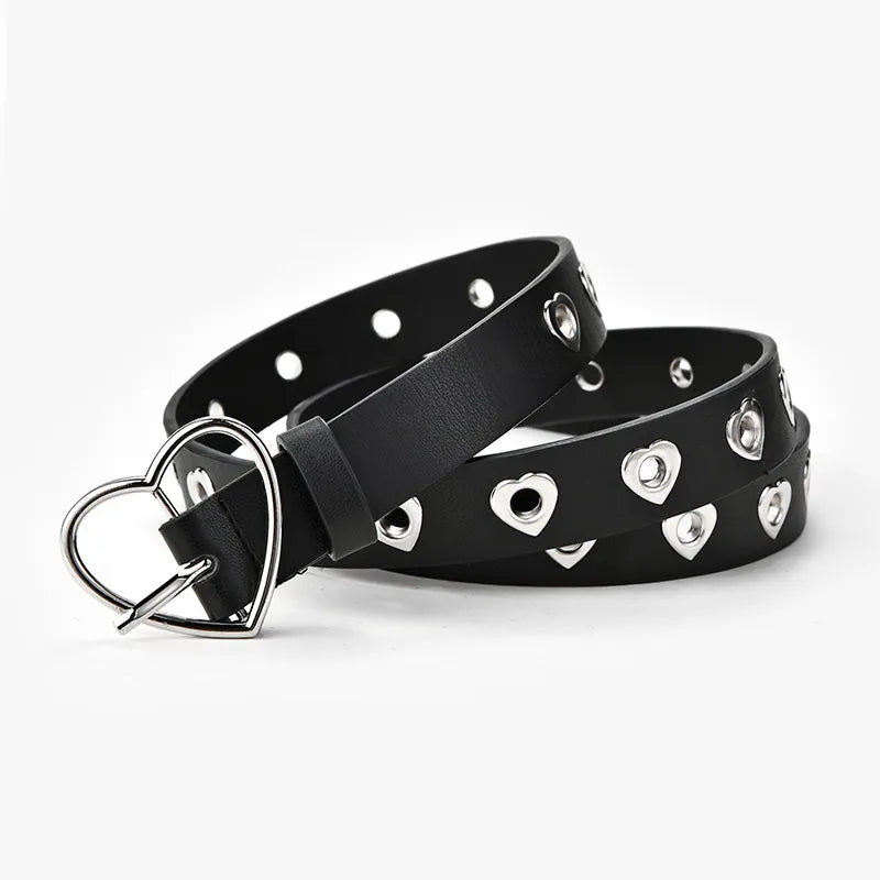 Leather With Adjustable Love Heart Belt