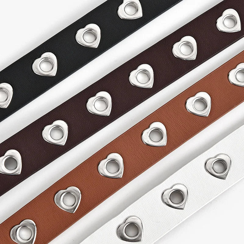 Leather With Adjustable Love Heart Belt