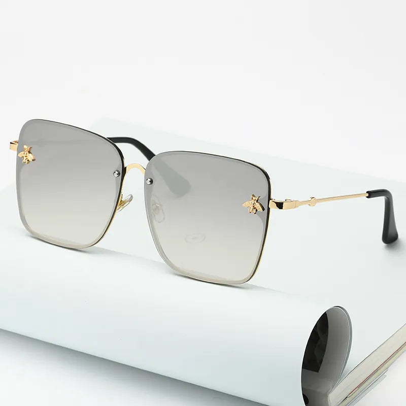 Oversize Rimless Square Bee Sunglasses