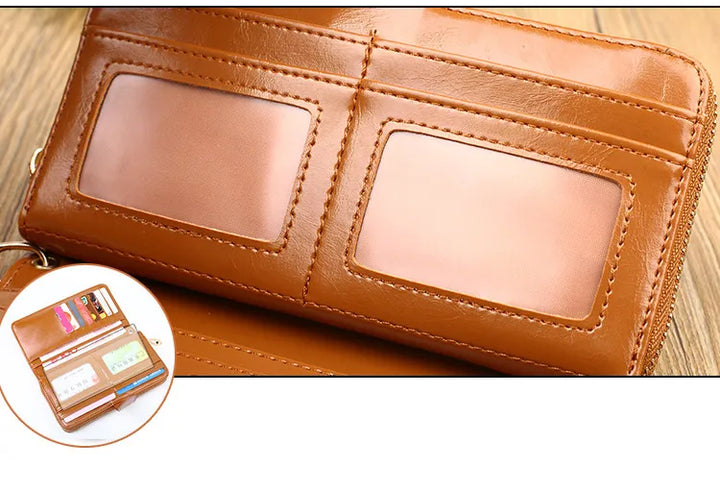 Leather Clutch Coin Wallet