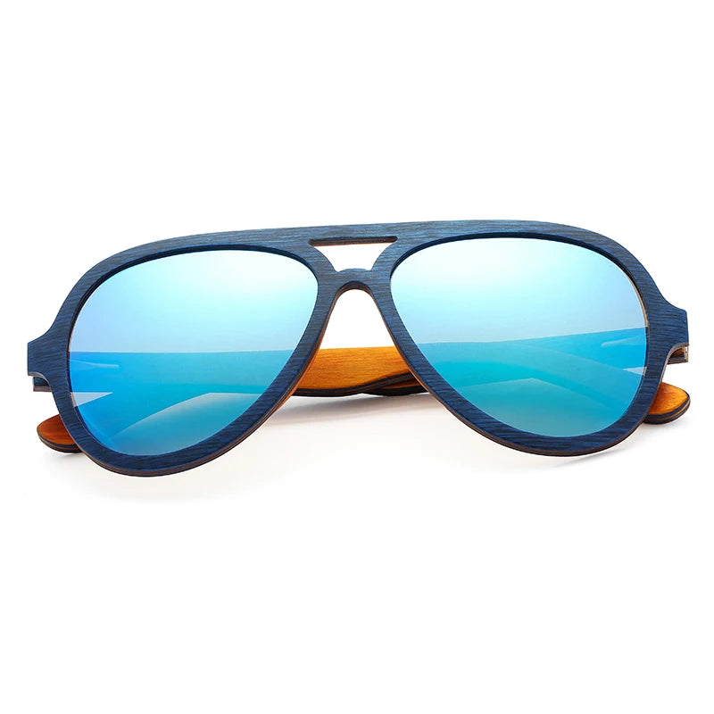 Polarized  Wooden Square Sun Glasses