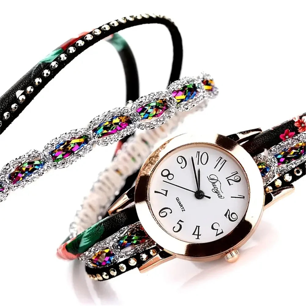 Colorful Rhinestone Bracelet Watch