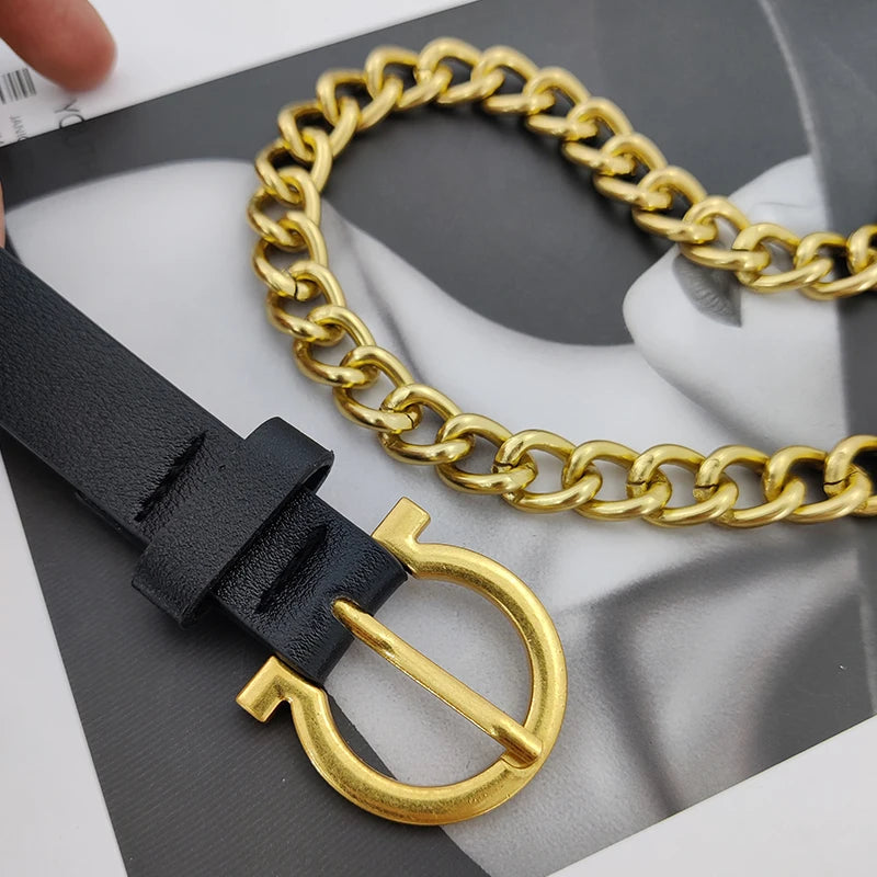 Gold Chain Belt Waist Punk Belts