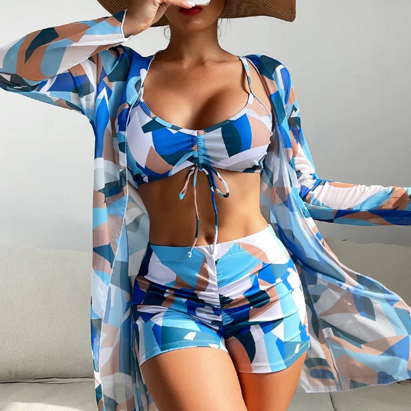 Tankini Sets Push Up Three-Piece Swimming Suit